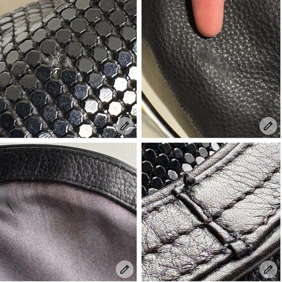 Vintage Diesel Space Y2K Liquid Space Leather Hoop Circle Round Bag - Picture 13 of 17